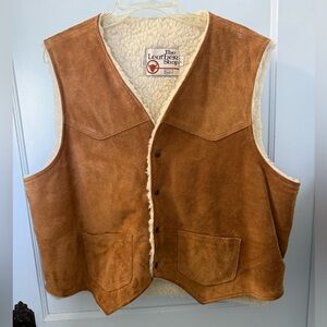 Men's Brown Leather Vest